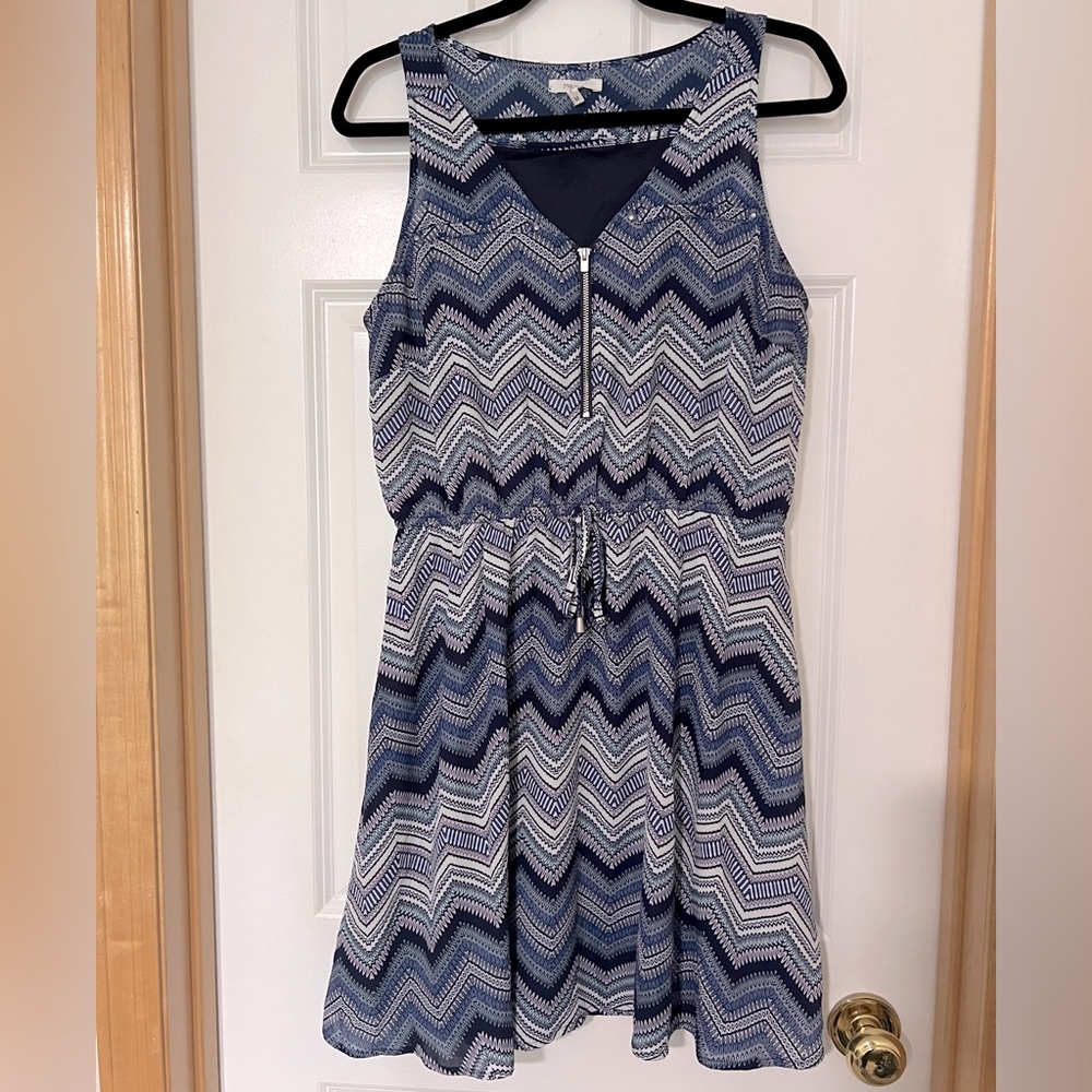 Maurices blue chevron knee length dress—like new